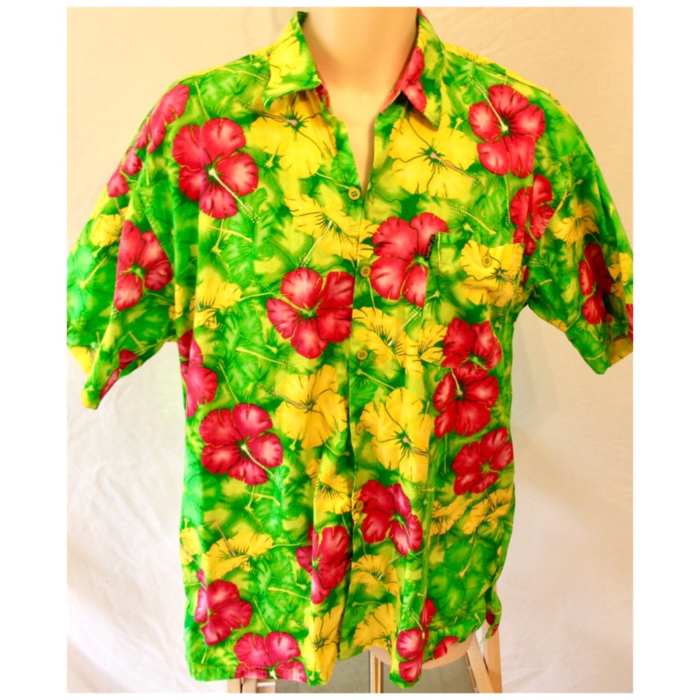 Vintage Bright Hawaiian Shirt John’s Stafford XL